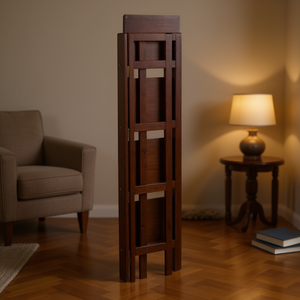 Librería Plegable de Nogal con 3 Estantes, Estilo Antiguo, Mueble Independiente para Sala de Estar - Product Image 2