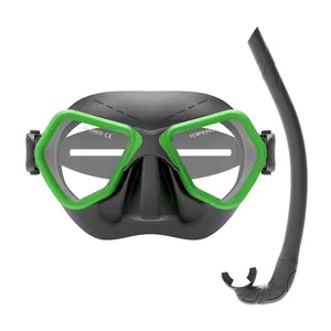 Masque de plongée et tuba ZMZ 65CC à faible <span class=keywords><strong>volume</strong></span> pour apnée, verres en verre trempé, certifié CE, en silicone liquide + étui en PC EVA pour hommes - Product Image 1