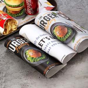 Fast Food Shop Custom Printed Eco-friendly PE Coated Hamburger Baking <b>Paper</b> Greaseproof Packaging Wrapping for Bread Cake - Product Image 4