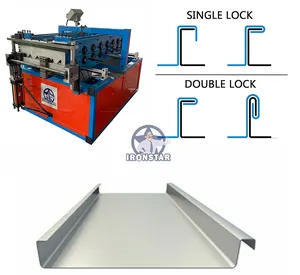 Máquina formadora de rollos de panel de techo de costura de pie americana