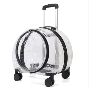 JXB Transporteur de voyage transparent pour animaux de compagnie, valise à roulettes portable pour petits chiens, étui de <span class=keywords><strong>transport</strong></span> durable pour animaux de compagnie, <span class=keywords><strong>chariot</strong></span> professionnel pour animaux de compagnie - Product Image 4