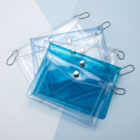 Sacs transparents en PVC imperméables imprimés par gravure avec bouton-pression pour petites entreprises et emballage de gloss à lèvres
