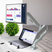 Swelix M22G Gris Ressort à gaz de bureau simple pour écran de 17 à 30 pouces Double bras de moniteur Angle d'inclinaison de 90 degrés Nouveau produit en stock