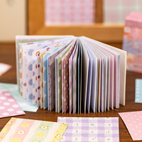Papier de scrapbooking Macaron Pastel à carreaux, pois et motifs floraux, mini carré, couleur bonbon, motif quadrillé, pour journal créatif, collage et notes décoratives