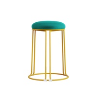 Chaise de salle à manger moderne de luxe en or, tabouret renforcé en acier, banc de style nordique, tabouret de table à manger pour le salon de la maison