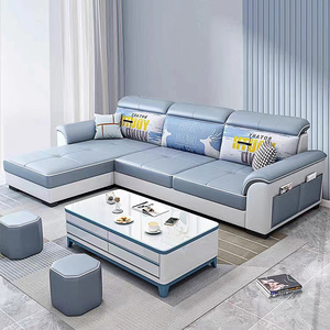 नए लिविंग रूम सोफा फर्नीचर आधुनिक डिजाइन बिस्तर रिक्लियर सेक्शनल सोफा सेट 5 सीटर - Product Image 3