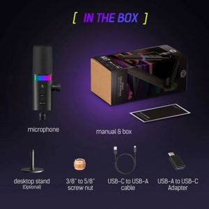 New Model XLR USB RGB Light Effect Desktop Stand <b>for</b> Podcast Recording <b>PC</b> Computer <b>Gaming</b> Streaming Wired Microphone Karaoke - Product Image 3