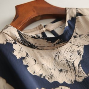 Abito stampato da donna 2026 personalizzato <span class=keywords><strong>abbigliamento</strong></span> elegante da ufficio moda autunnale tessuto naturale <span class=keywords><strong>abbigliamento</strong></span> professionale da donna - Product Image 3