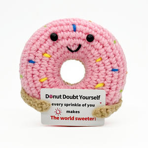 Pomme de terre souriante kaki en crochet faite à la main, figurine d'animaux mignons, ornement de bureau, cadeau, énergie positive (P Card) - Product Image 5