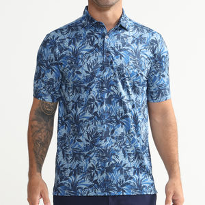 Оптовая продажа, 2024, Новое поступление, мужская рубашка с карманным принтом и узором, трикотажная ткань с коротким рукавом, гольф для рубашек - Product Image 4