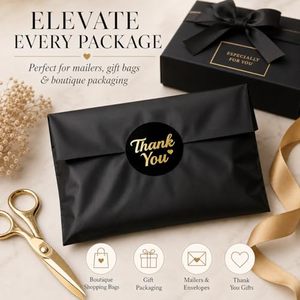 Vente flash - Étiquettes adhésives personnalisées avec logo imprimé, étiquettes rondes de remerciement avec estampage à chaud pour l'emballage - Product Image 6