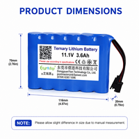 Baterai Lithium Isi Ulang 11.1V 3.6Ah NMC 3S2P untuk Router Nirkabel, Mesin Penjual Otomatis, Pengukur Glukosa Darah, UPS Kecil
