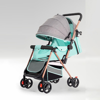 Poussette bébé légère en lin, pliage à un bouton, cadre en acier haute teneur en carbone, poussette enfant portable, capacité 30 kg, pour les voyages en ville
