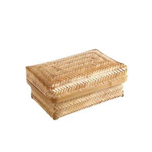 Caja tejida de bambú hecha a mano, estilo rectangular, 1 compartimento para ceremonia del té, organización del hogar, artesanía popular - Product Image 5