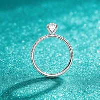 Bague de Fiançailles et de Mariage en Argent Sterling S925 pour Femme, Moissanite Ovale 1,5 Carat Couleur D VVS1 Certifiée GRA, Vente en Gros