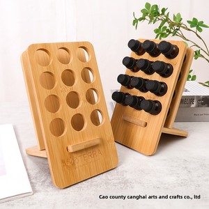 Présentoir en bambou au design moderne et épuré pour huiles essentielles avec étagère de rangement – Vente en gros - Product Image 2