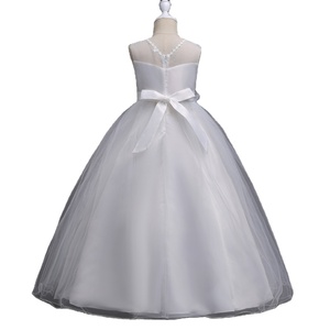 Robe de mariée de style coréen pour fille, robe de soirée élégante pour enfant, robe longue élégante de couleur violette avec des fleurs - Product Image 2