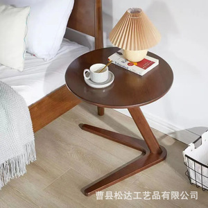 Mesa auxiliar sencilla de madera, mesa auxiliar de madera maciza, mesa auxiliar para sofá de salón, mesa de centro, mesa auxiliar móvil, estante para cabecera de cama - Product Image 5