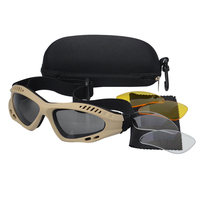 Lunettes de protection à 3 lentilles en gros, lunettes de sport, lunettes tactiques pour hommes, lunettes transparentes