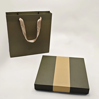 Boîte en carton verte de luxe et sac en papier boîte de journal personnalisée en cuir Pu coffrets de cadeaux A5 carnet d'agenda avec stylo