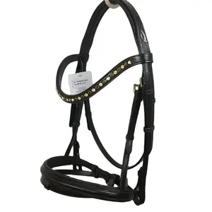 Comfortable & Durable Gel Padded Leather Horse Riding Dressage Bridle Top Quality Leather Horse Bridle