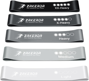 Bộ dây kháng lực tập thể dục mini bằng cao su tự nhiên Zakerda OEM màu xám đen, có thể tùy chỉnh logo, dùng cho tập luyện tại nhà, tập mông. - Product Image 2