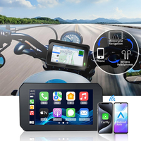 SUNWAYI Moto 5 pouces Écran sans fil Carplay IPX67 Étanche Android Auto Caméras HD DVR pour moto