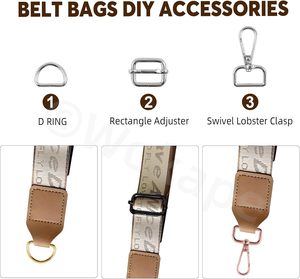 Kit de boucles métalliques : Anneaux en D, Mousquetons pivotants, Anneaux en D semi-circulaires, Boucles coulissantes, Boucles à broche à rouleau - Product Image 6