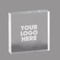 Bloc acrylique transparent personnalisé en gros pour impression photo, logo, signalétique, plaque de nom de bureau, support en plexiglas, bloc acrylique carré épais