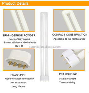 Tube fluorescent en forme de H 2G11, lampe fluorescente <span class=keywords><strong>PLL</strong></span> CFL, 18W 24W 36W <span class=keywords><strong>55W</strong></span> CE ROHS, CFL-<span class=keywords><strong>PLL</strong></span> - Product Image 4