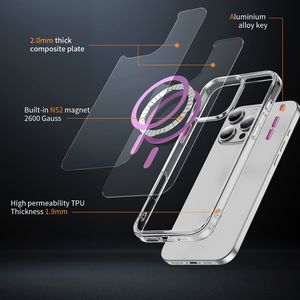 Étui de téléphone portable magnétique transparent en métal avec objectif <span class=keywords><strong>Hawkeye</strong></span> pour iPhone 11 12 13 14 15 16 17 Pro Max 17Air Anti-chute Housses de téléphone portables - Product Image 5