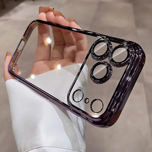 Coque de téléphone portable ultra-fine électro-plaquée pour 17ProMAX avec film de protection d'objectif, pour <span class=keywords><strong>iPhone</strong></span> 17 Pro Max, film trempé transparent - Product Image 4