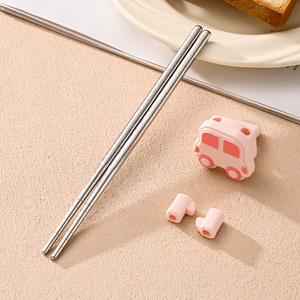 Pure Titanium <b>Chopsticks</b>, Anti-slip Training <b>Chopsticks</b> with Cartoon Car Pattern for <b>Kids</b> & Toddlers Learning Eating - Product Image 6