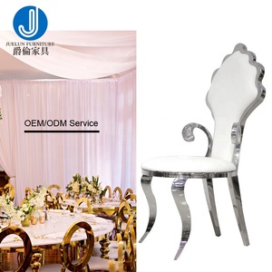 <span class=keywords><strong>Blanc</strong></span> Argenté en acier inoxydable chaises de Maison PU <span class=keywords><strong>fauteuil</strong></span> de luxe en gros Argent accoudoir chaise - Product Image 6