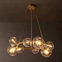 Lustre en verre soufflé à la main de style américain moderne pour salle à manger et salon, 36 pouces