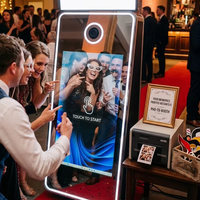 Miroir photo portable de 65 pouces pour mariages et événements - Comprend un écran tactile, un anneau lumineux et un étui de transport protecteur