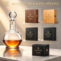 Ensemble cadeau de carafe à whisky personnalisée 850 ml, carafe à liqueur personnalisée en verre cristal dans un coffret cadeau, cadeau d'anniversaire, cadeau d'entreprise