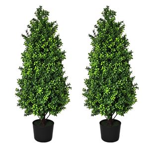 Plantas Artificiales Desmontables <span class=keywords><strong>de</strong></span> Boj Verde en Maceta, Árbol <span class=keywords><strong>de</strong></span> Ciprés y Macetas <span class=keywords><strong>de</strong></span> Suelo, Decoración Verde para Interiores/Exteriores - Product Image 1