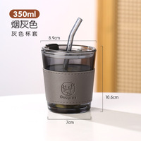 Gobelet en verre personnalisé avec logo, pour thé, jus, café, avec couvercle et paille, usage quotidien, verre de haute qualité