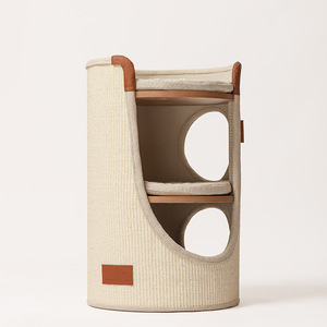 Tiragraffi per Gatti Salvaspazio per Appartamenti Piccoli, Cuccia per Gatti per Tutte le Stagioni, a Doppio Strato, con Secchio in Sisal, Roman Holiday - Product Image 1