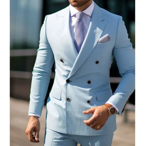 Nuevo <span class=keywords><strong>Traje</strong></span> Casual de Negocios de Dos Piezas para Hombre 2026, Corte Entallado, con Cierre de Cremallera y Detalle de Cuentas, Diseño Coreano Africano - Product Image 5