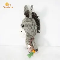 Wholesale Colorful Cute Donkey Panda Mini Real Pet Dolls Dog Chew Toy With Carrot