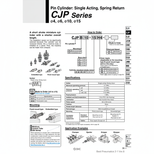 Cilindro de pasador neumático SMC, piezas neumáticas de - Product Image 1
