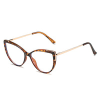 Lunettes de vue anti-lumière bleue tendance style punk européen et américain, verres AC, monture œil-de-chat, branches en TR, pour le marché international