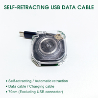 Cable de Carga y Transferencia de Datos USB Tipo-C Retráctil Automático FIILIAN TEK RET79 de 79 cm con Retracción Automática para Dispositivos Tableta