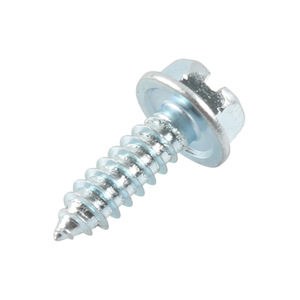 Slotted Pan Head Tapping Screws Zinc Plated With Washer Imperial Inch Metal <b>Fasteners</b> For General Industry Use - Product Image 3