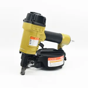 CN38 25mm-38mm Pneumatic Coil Nailer Efficient Roll Nail Gun For Making Pallet With An Extra Piston Striker