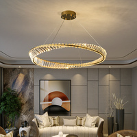 Lustre en cristal postmoderne de concepteur élégant simple italien minimaliste suspension pour salon chambre à coucher-disponible milieu