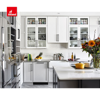 Armoires de cuisine sur mesure de style Shaker Allandcabinet avec prix de gros d'usine, armoires de cuisine en acier inoxydable de luxe