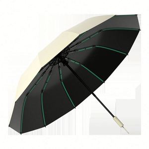 Automatic <b>Windproof</b> Travel <b>Umbrella</b> Auto Open Close Compact Folding Rain Sun Protection Tote With Black Coating for Women - Product Image 2